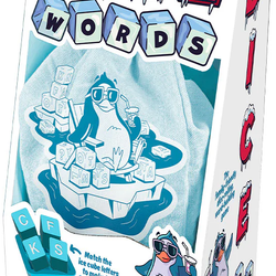 Box of Dice Words game with penguin illustration and text