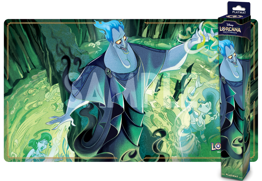 Fantasy-themed playmat with character design and packaging