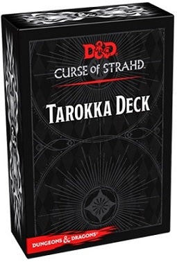 Dungeons & Dragons Tarokka Deck packaging with black and red design