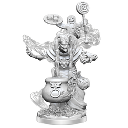 White plastic figurine with intricate details on a white background