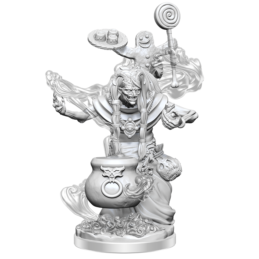 White plastic figurine with intricate details on a white background