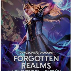 Dungeons & Dragons Forgotten Realms book cover with a character in a fantasy setting