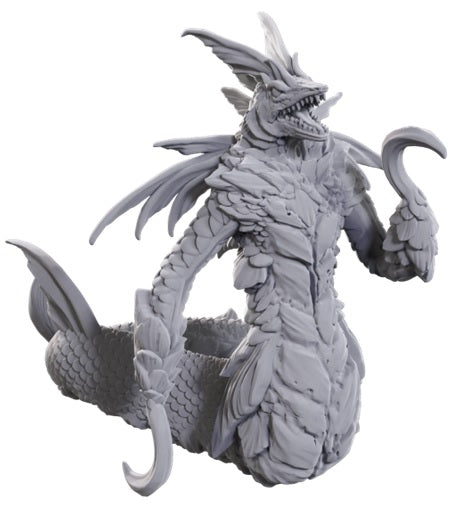 Gray dragon figurine on a white background