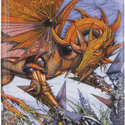 Fantasy dragon design on a notebook cover with intricate details.