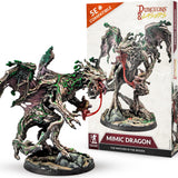 Mimic dragon figurine with packaging for Dungeons & Dragons on a white background