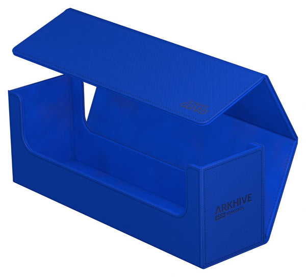 Blue Arkhive card storage box on a white background