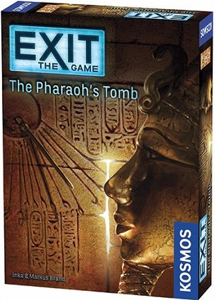 Board game box for 'Exit: The Pharaoh's Tomb' by Kosmos with Egyptian-themed artwork.
