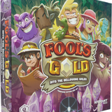 Board game box for 'Fool's Gold' with colorful characters and game title.