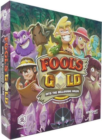 Board game box for 'Fool's Gold' with colorful characters and game title.