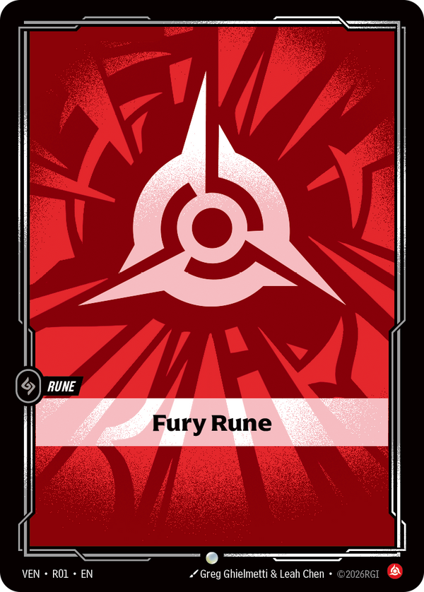 Riftbound Rune: Fury Rune. [NO TEXT]