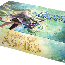 Card game box titled 'Dawn of Ashes' from the 'Grand Archive' series on a white background