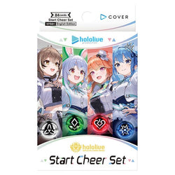 Hololive Start Cheer Set packaging with four animated characters on a white background