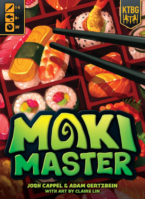 Game box for 'Maki Master' with sushi graphics and chopsticks.