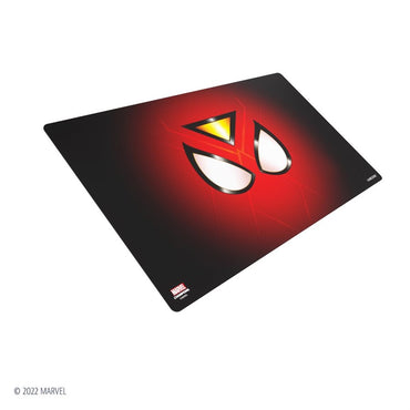 Mouse pad with a superhero logo on a white background