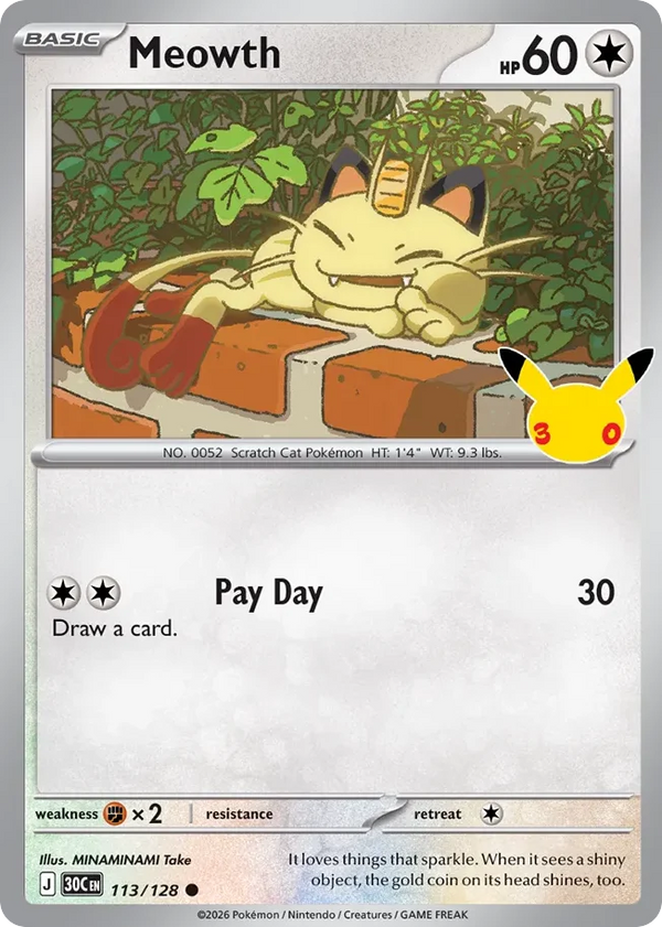 Meowth (113/128) [Mega Evolution: 30th Celebration]