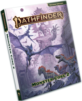 Pathfinder Monster Core 2 book cover with dragons on a purple background