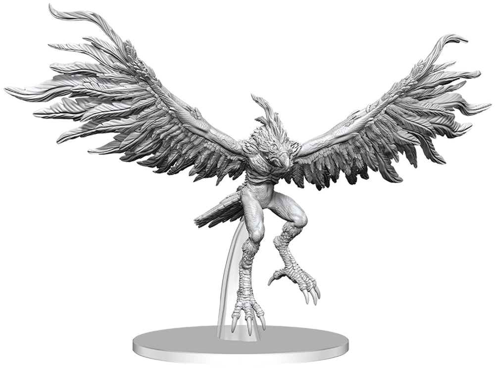 Unpainted fantasy creature figurine with wings spread on a white background