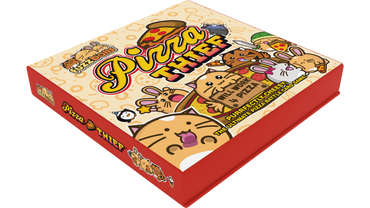 Pizza Thief board game box with cartoon characters on a white background