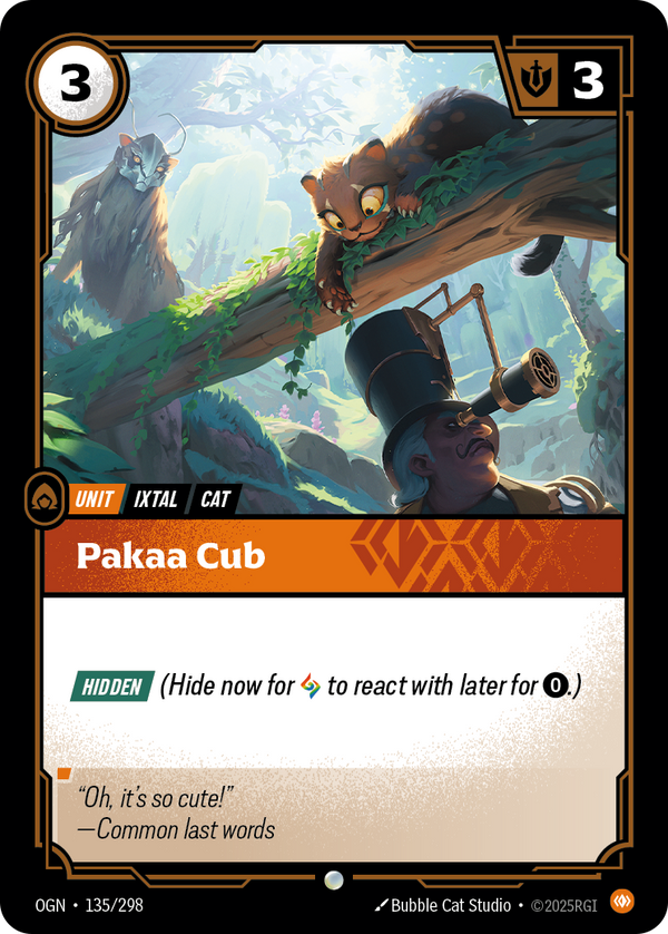 Riftbound Unit: Pakaa Cub. [Hidden] (Hide now for [A] to react with later for [0].)