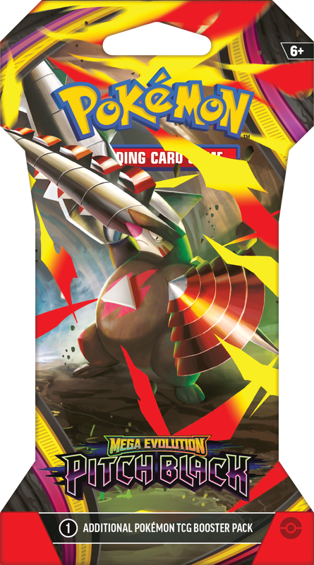 Pokémon trading card game booster pack with Mega Evolution Pitch Black theme