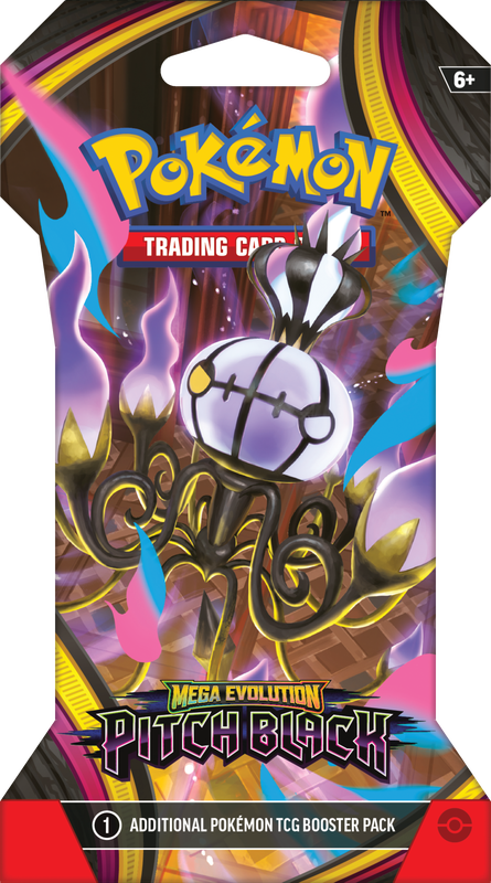 Pokémon trading card game booster pack with Mega Evolution Pitch Black theme