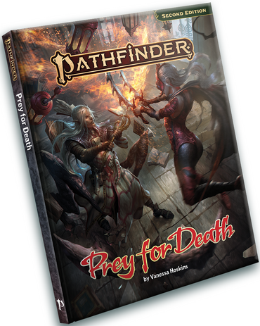 Pathfinder role-playing game book titled 'Prey for Death' on a white background