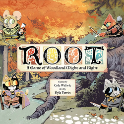 Cover of 'ROOT' game with cartoon animals in a forest setting