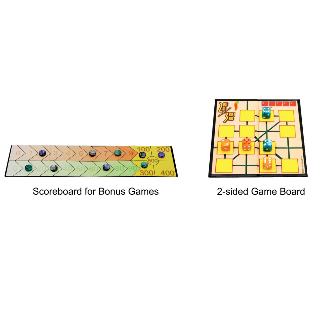 Two board games with a scoreboard on a white background