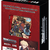 Card game box for 'GUILTY GEAR' with character images on a red and black background