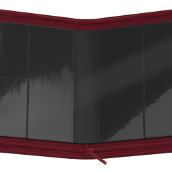 Red wallet with a black interior on a white background