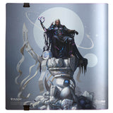 Card holder with a fantasy design featuring a character on a throne and mechanical elements, branded 'MAGIC' and 'Ultra Pro'.