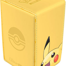 Yellow card holder with Pikachu design and Ultra Pro branding