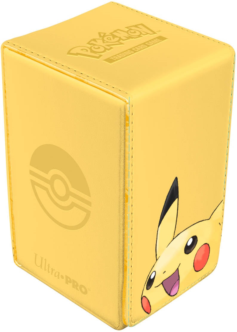 Yellow card holder with Pikachu design and Ultra Pro branding