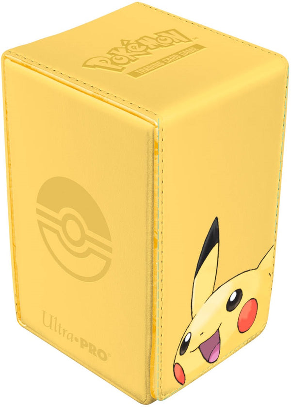 Yellow card holder with Pikachu design and Ultra Pro branding