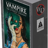 Vampire: The Eternal Struggle game box with a woman wearing a green mask on the cover.