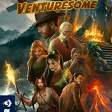 Cover of 'Venturesome' featuring a group of adventurers with a dramatic landscape.