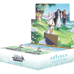 Frieren Beyond Journey's End trading card game box with character illustrations on a white background