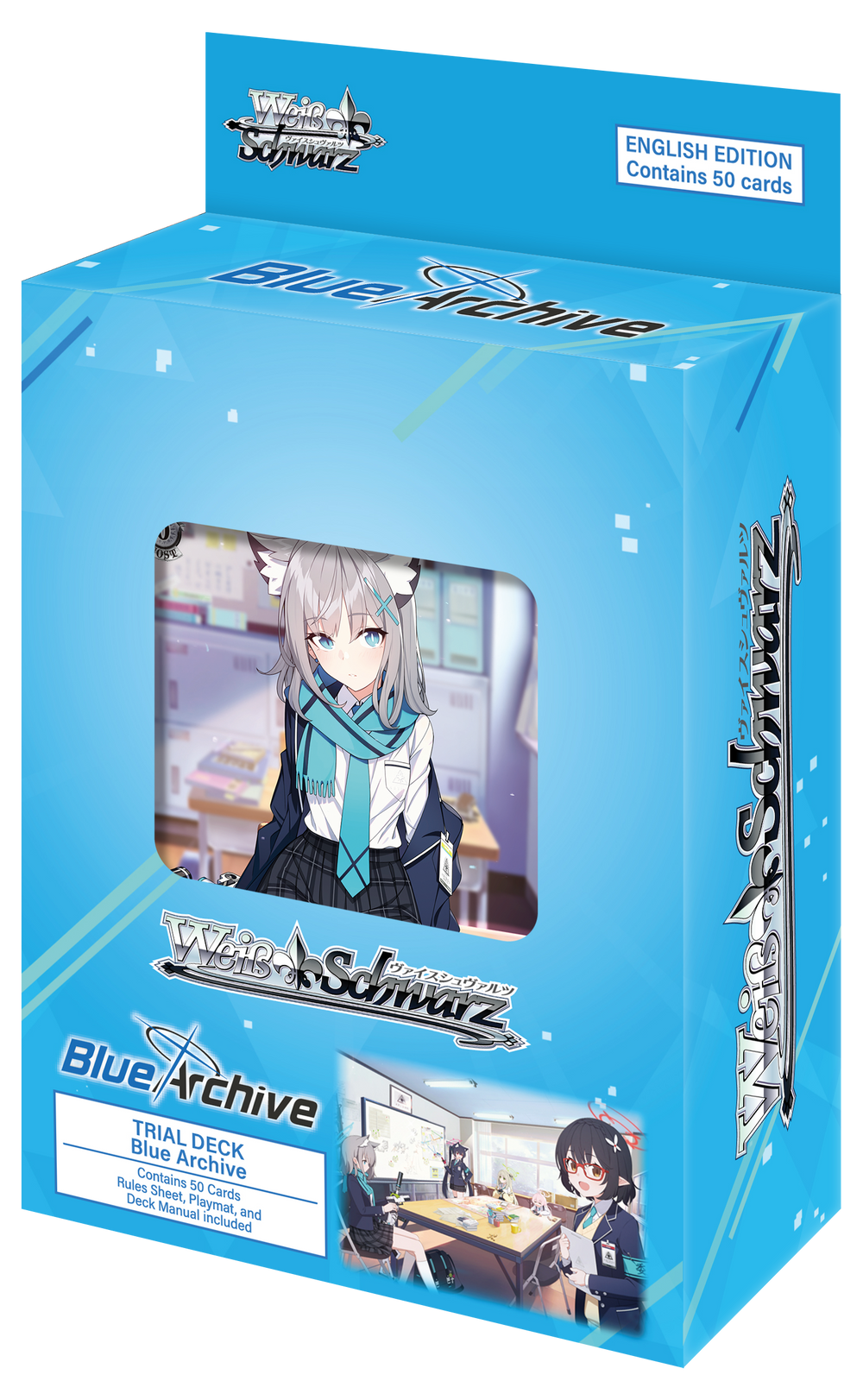 Blue Archive trading card game packaging with anime-style illustration