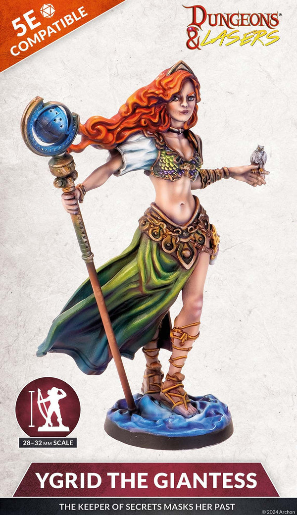 Statue of Ygrid the Giantess from Dungeons & Dragons on a white background
