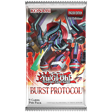 Yu-Gi-Oh! Trading Card Game Burst Protocol packaging with Konami branding.