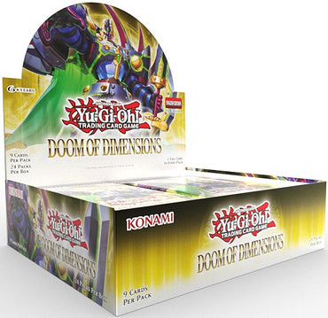 Yu-Gi-Oh! TCG Doom of Dimension trading card game box with colorful artwork on a white background