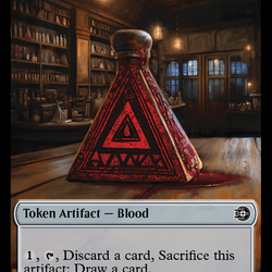 Blood // Plot Double-Sided Token [Outlaws of Thunder Junction: The Big Score Tokens]