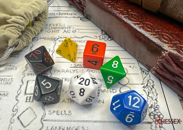 OPAQUE POLYHEDRAL DICE 7-Die Set