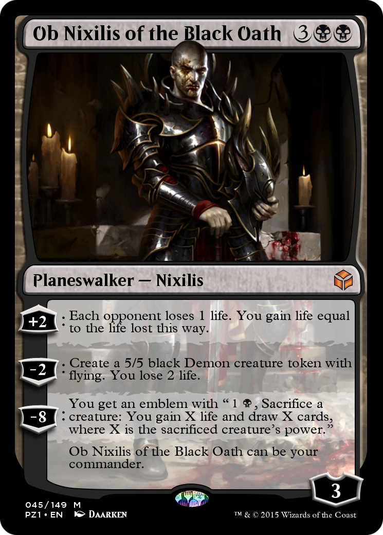 Ob Nixilis of the Black Oath (PZ1-045) [Legendary Cube Prize Pack]