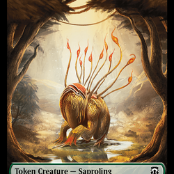 Saproling (Ripple Foil) // Emblem - Garruk, Apex Predator Double-Sided Token [Modern Horizons 3 Commander Tokens]