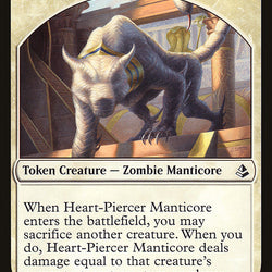 Heart-Piercer Manticore // Warrior Double-Sided Token [Amonkhet Tokens]