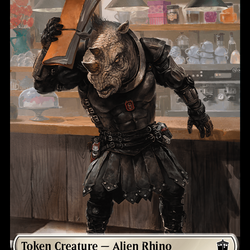 Alien Rhino // Alien Salamander Double-Sided Token (Surge Foil) [Doctor Who Tokens]