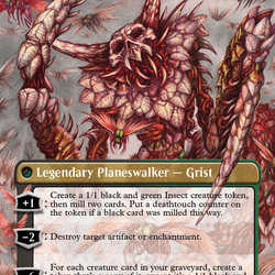 Grist, Voracious Larva // Grist, the Plague Swarm (Borderless) (Textured Foil) [Modern Horizons 3]