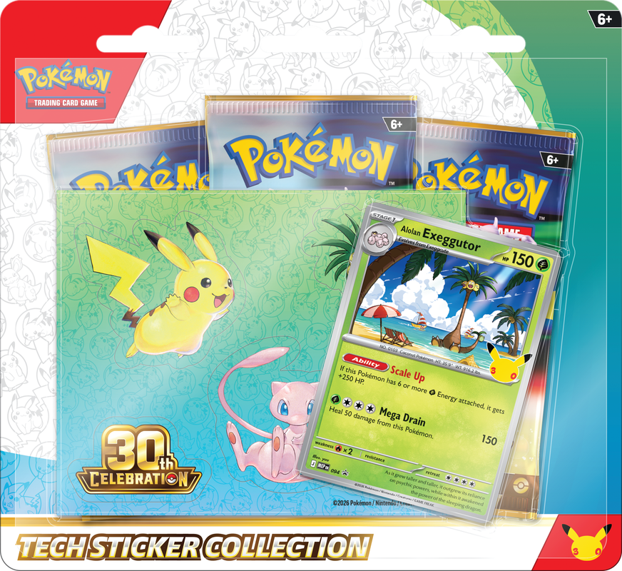 POKEMON 30TH CELEBRATION TECH STICKER COLLECTION ALOLAN EXEGGUTOR [2026-09-16]