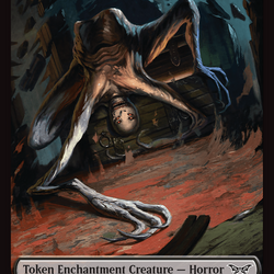 Horror // Glimmer Double-Sided Token [Duskmourn: House of Horror Tokens]